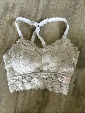 Jady K lace Longline Bralette with removable pads- White